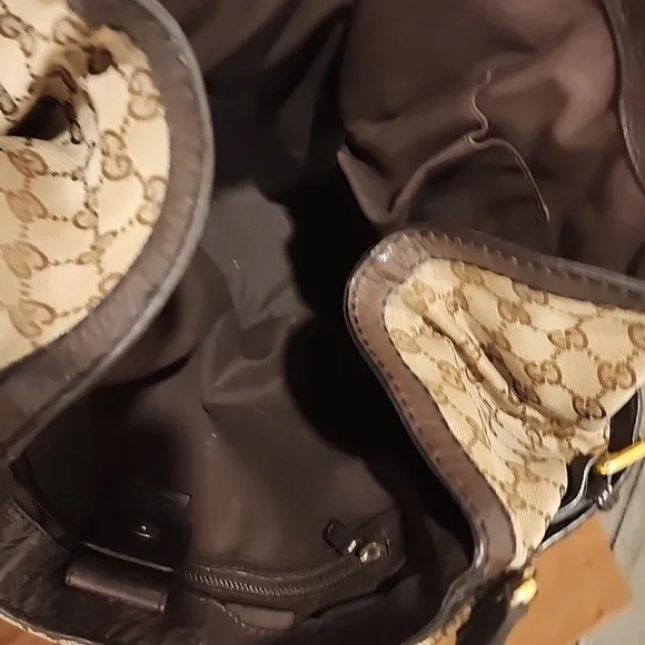 GUCCI Jockey Tote - Canvas with gold hardware - Pre-owned - Picture 13 of 17